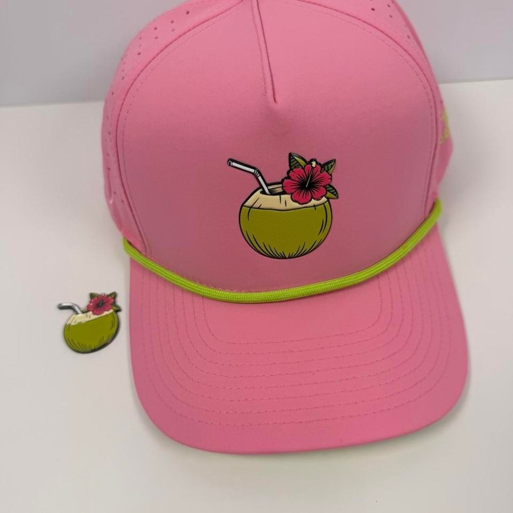 Logie Joe’s Golf x Ballmarkers.com Pink Coconut Golf Hat with Ball Marker
